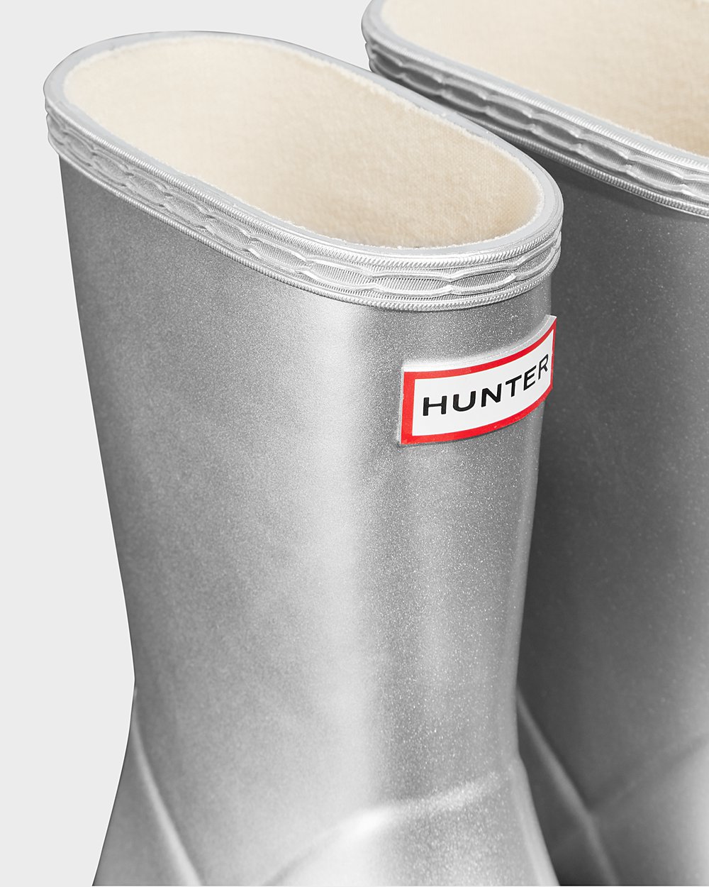 Hunter Niños Original First Classic Metallic - Botas de Lluvia Plateadas - 503-DTCQVA